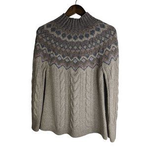 Chico's Mock Neck Cable Knit Yarn Pullover Sweater Textural Yarn Cozy sz 0 S